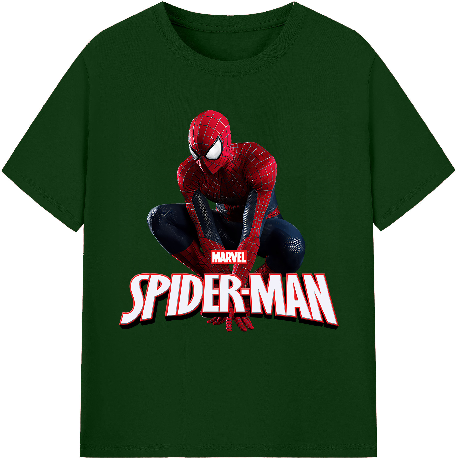 （画像用） Spider Man スパイダーマン 綿100％半袖Tシャツ（フロントプリント）